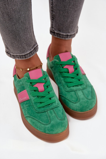 suède sportieve schoenen dames Vinceza 79576 in groene kleur
