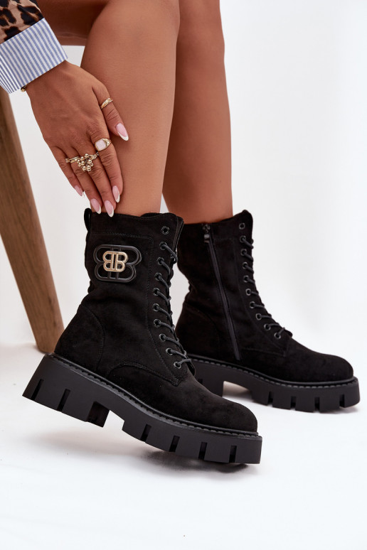 Bottines doublées et chaudes pour femmes avec ornements noirs Melisse