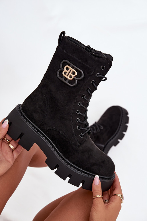 Bottines doublées et chaudes pour femmes avec ornements noirs Melisse