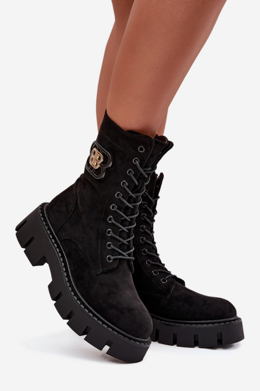 Bottines doublées et chaudes pour femmes avec ornements noirs Melisse