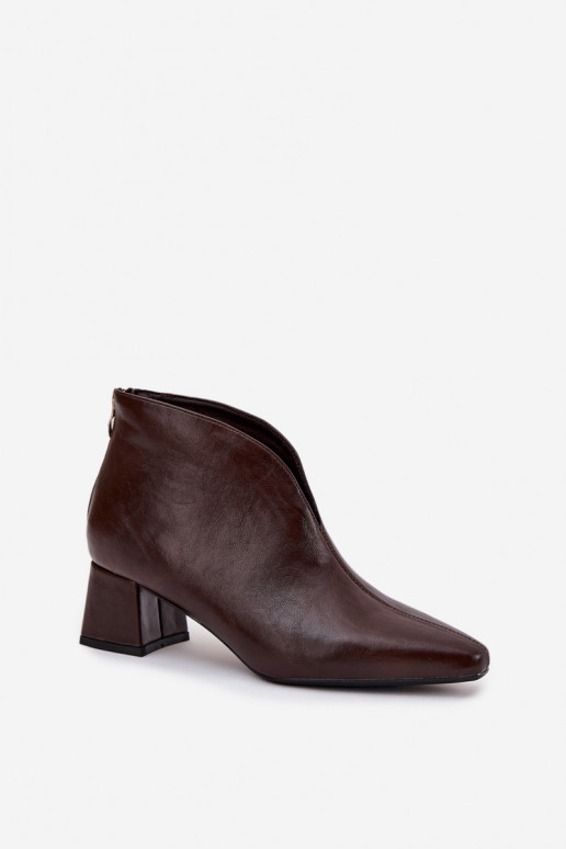 Schokoladenfarbene Damen-Ankle Boots aus ökologischer Leder Rylina