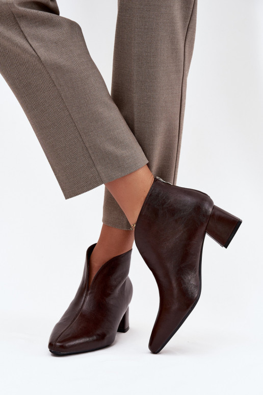 Schokoladenfarbene Damen-Ankle Boots aus ökologischer Leder Rylina