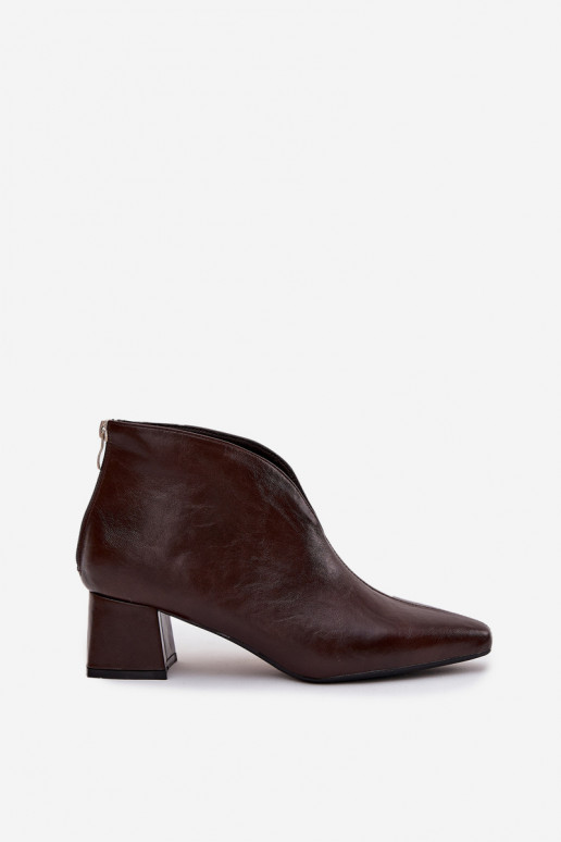 Schokoladenfarbene Damen-Ankle Boots aus ökologischer Leder Rylina