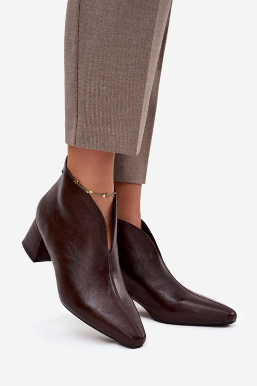 Schokoladenfarbene Damen-Ankle Boots aus ökologischer Leder Rylina