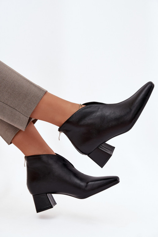 Bottines pour femmes noires avec talons en cuir écologique Rylina