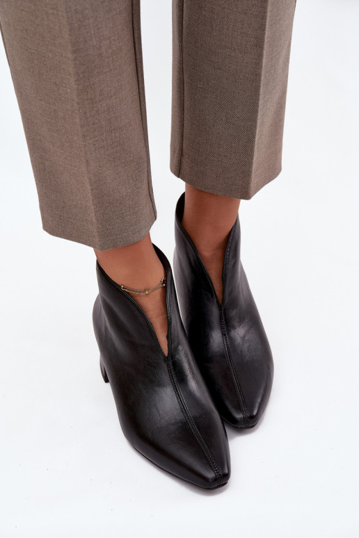 Bottines pour femmes noires avec talons en cuir écologique Rylina