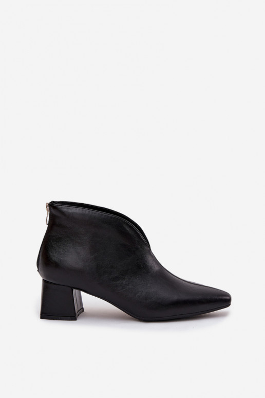 Schwarze Damen-Ankle Boots aus ökologischer Leder Rylina