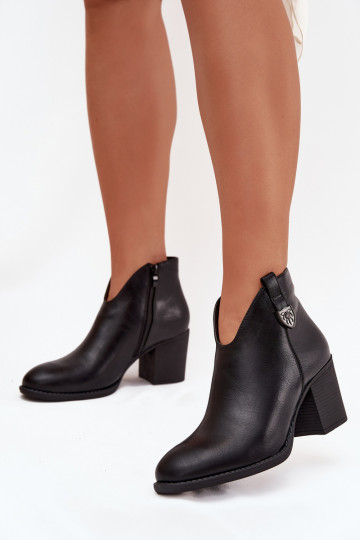 Bottines pour femmes en simili cuir noir, isolées Talienne