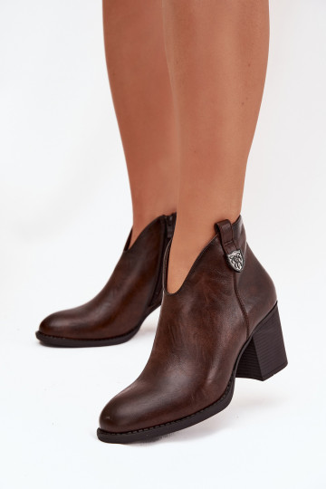 réchauffer Bottes pour femmes en cuir écologique CzekoladoÀe Talienne 2