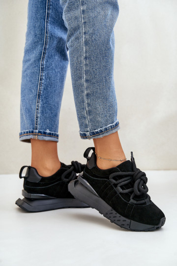 en daim Chaussures modèle baskets Féminin avec une plateformeGrubym Laçagem Artiker 54C1464 couleur noire