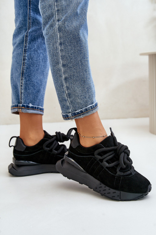 en daim Chaussures modèle baskets Féminin avec une plateformeGrubym Laçagem Artiker 54C1464 couleur noire en daim Chaussures modèle baskets Féminin avec une plateformeGrubym Laçagem Artiker 54C1464 couleur noire