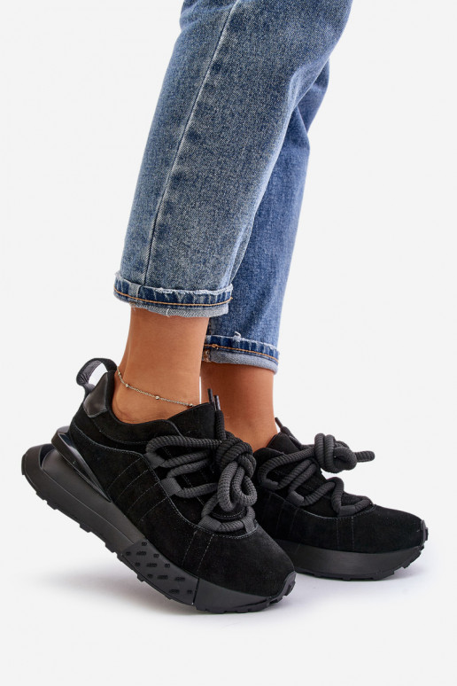 en daim Chaussures modèle baskets Féminin avec une plateformeGrubym Laçagem Artiker 54C1464 couleur noire en daim Chaussures modèle baskets Féminin avec une plateformeGrubym Laçagem Artiker 54C1464 couleur noire