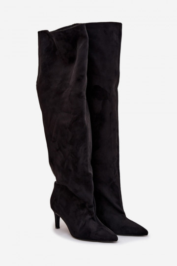 bottes pour femmes avec des talons fins Un modèle convaincant couleur noire Il fautvilla