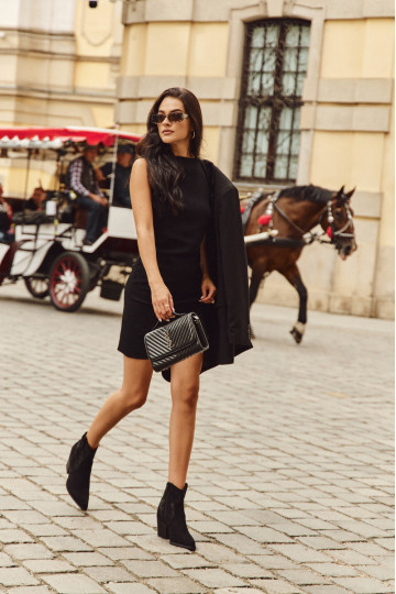 Stiefel im CoZuboy-Stil Feminin sich Zuarm laufen Mit Dekoration mit Absätzen schZuarze Farbe Arabella