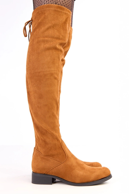 Bottes longues marron à semelle plate...