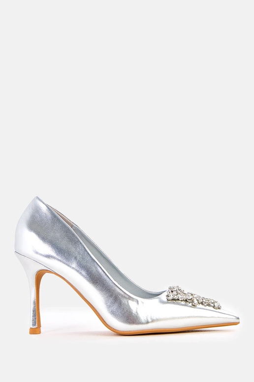 Silberne lackierte High Heels,...