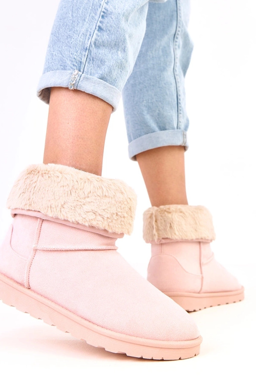 Rosa Schneestiefel mit Fell auf...
