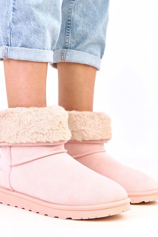 Rosa Schneestiefel mit Fell auf...