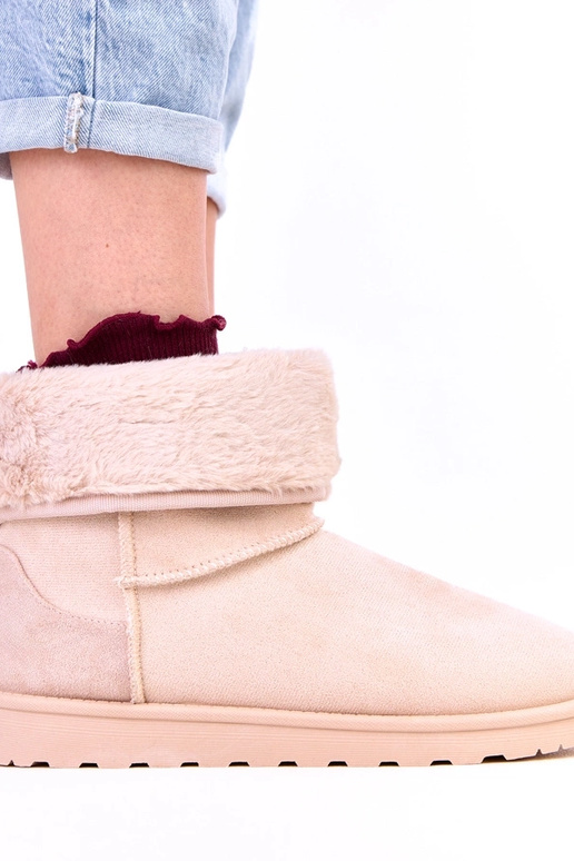Bottes de neige beiges avec fourrure...