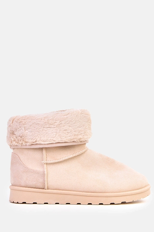 Beige Schneestiefel mit Fell auf...