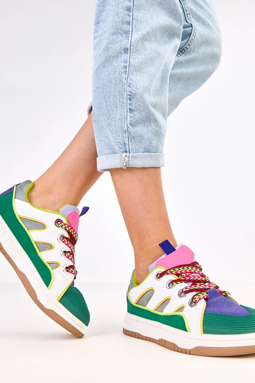 Baskets vertes avec lacets épais Neolis