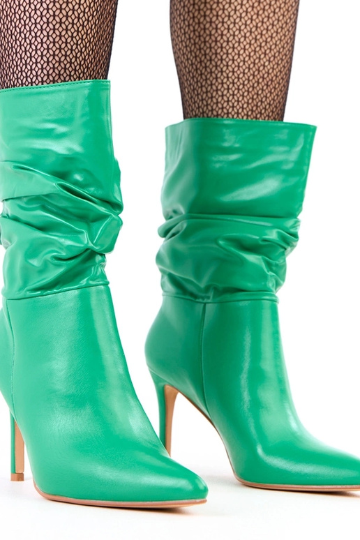 Bottines vertes à talon haut avec...