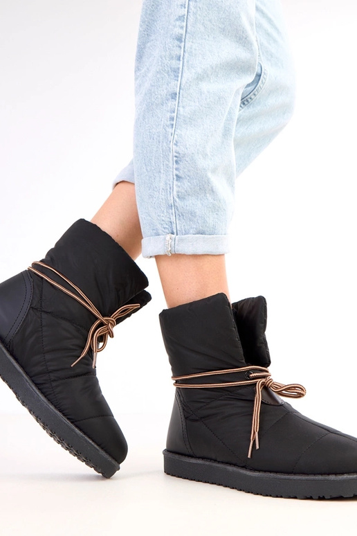 Schwarze Damen-Schneestiefel mit...