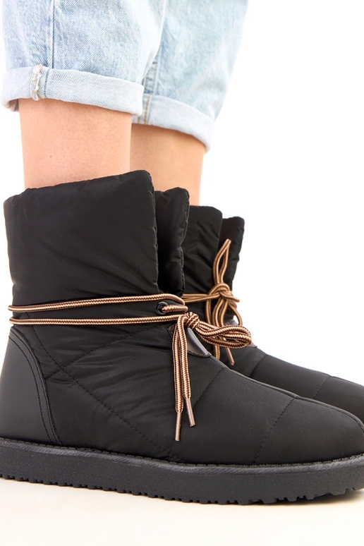 Schwarze Damen-Schneestiefel mit...