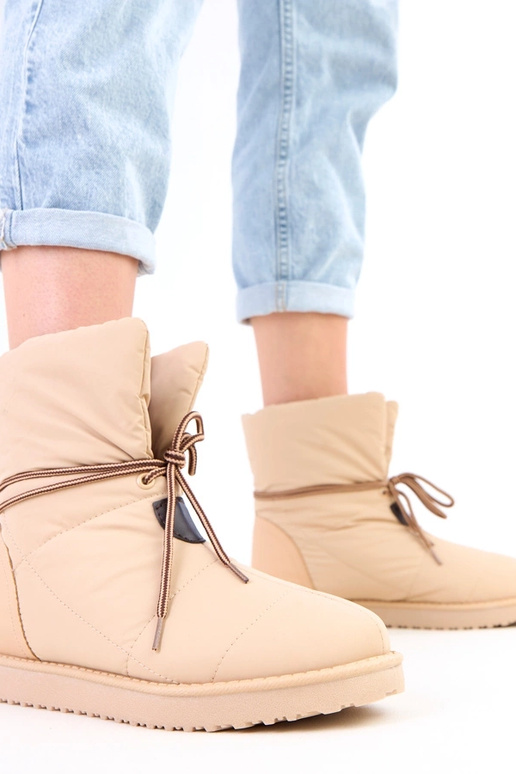 Sandfarbene Damen Schnee Stiefel mit...