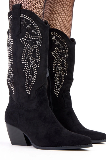 Bottes cowboy noires à...