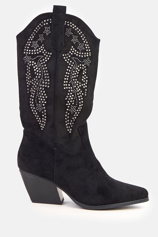 Schwarze Cowboy-Stiefel mit niedrigem...