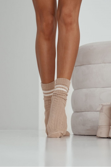 Chaussettes Féminin DANSarkocz avec des bandes beige