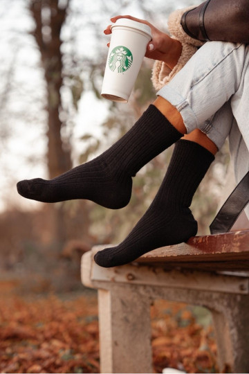 Chaussettes en coton noires pour femmes