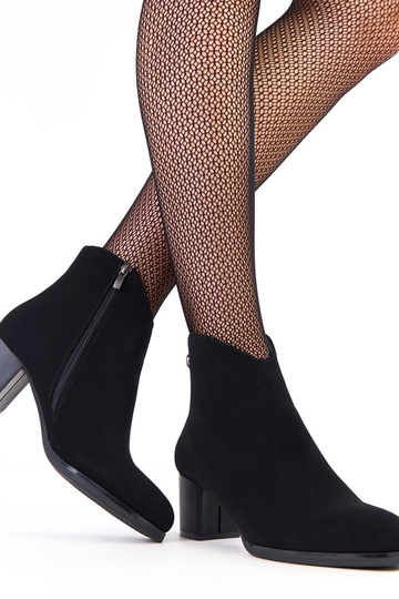 Schwarze Stiefeletten mit subtilen Eco-Leder-Verzierungen Angelo
