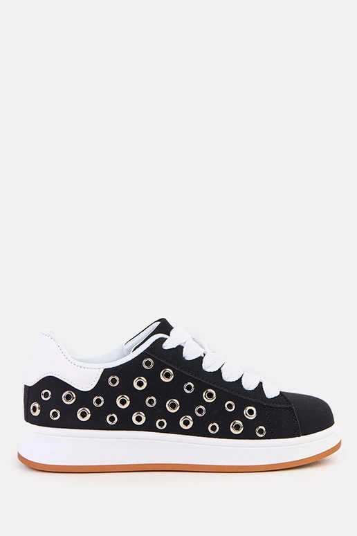 Schwarze Sneakers mit Plattform und... Schwarze Sneakers mit Plattform und...