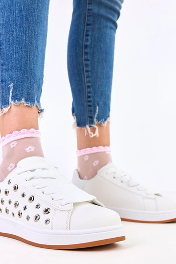 Witte sneakers op platform...