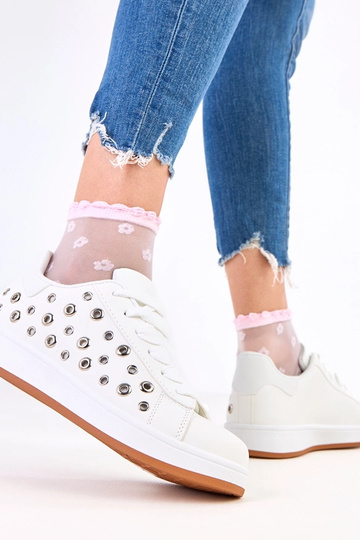 Baskets blanches à plateforme avec clous Adelis 2