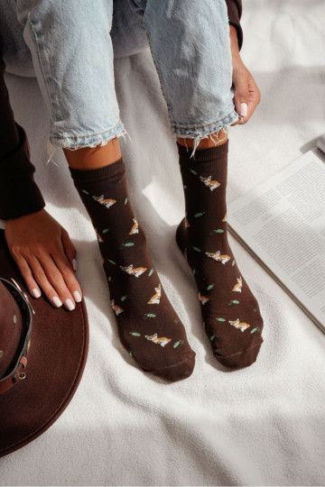 Chaussettes Féminin DANS Lisy I Liście marron