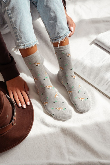 Chaussettes Féminin DANS Lisy I Liście couleur grise Mélange