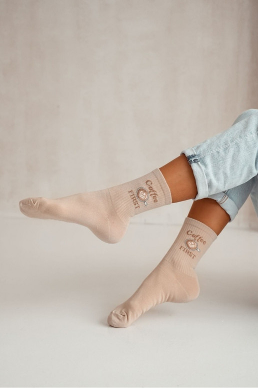 Socken Feminin Coffee FIRST Beige
