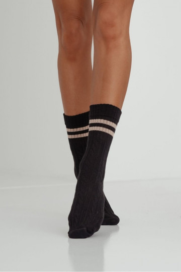 Chaussettes Féminin DANSarkocz avec des bandes couleur noire
