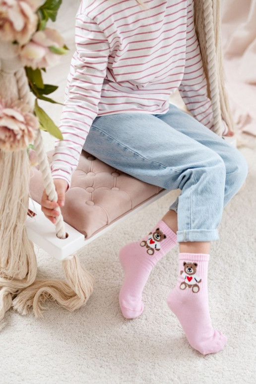 Chaussettes pour enfants Jeunesse Nounours couleur rose