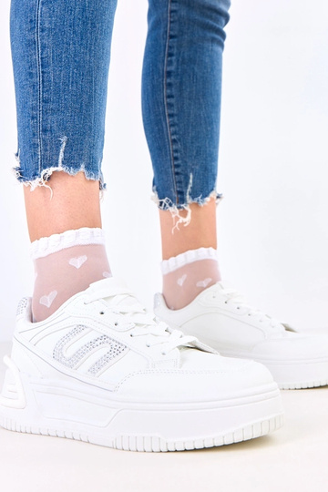 Witte platform sneakers met... 2