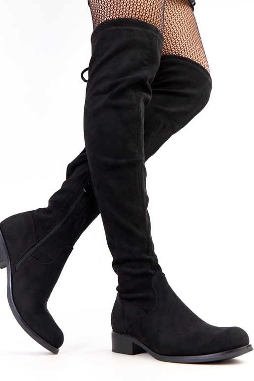 Bottes longues noires à semelle plate...