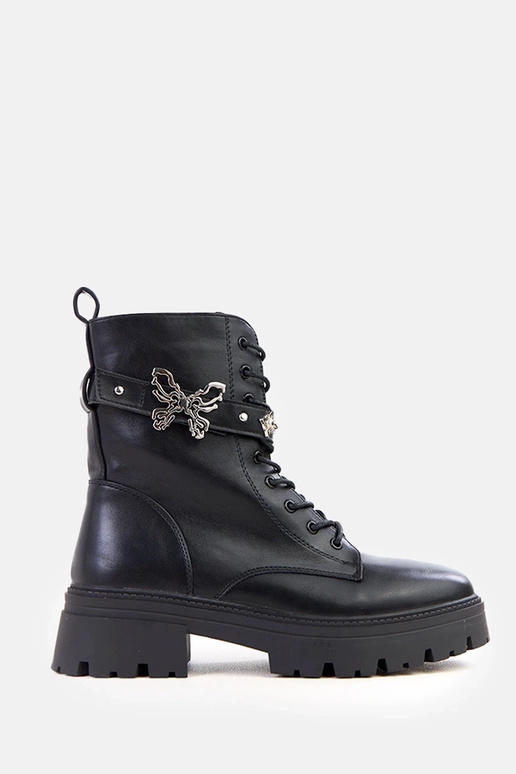 Bottes de randonnée noires avec un...