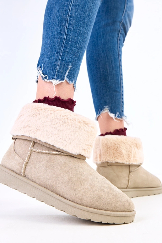 Groene sneeuwlaarzen met bont op...