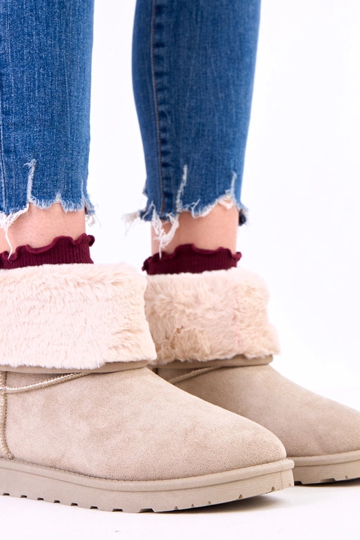 Groene sneeuwlaarzen met bont op...