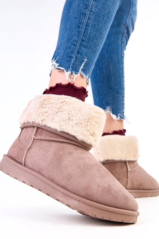 Bottes de neige marron avec fourrure...