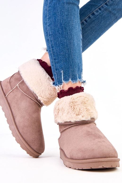 Bottes de neige marron avec fourrure...