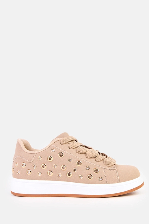 Braune Sneakers auf Plattform mit...